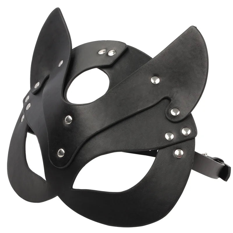 BDSM Mask Sex Toys For Women Bondage Restraints Leather Sexy Cosplay Rabbit Cat Ear Bunny Mask Masquerade Party Face Cosplay