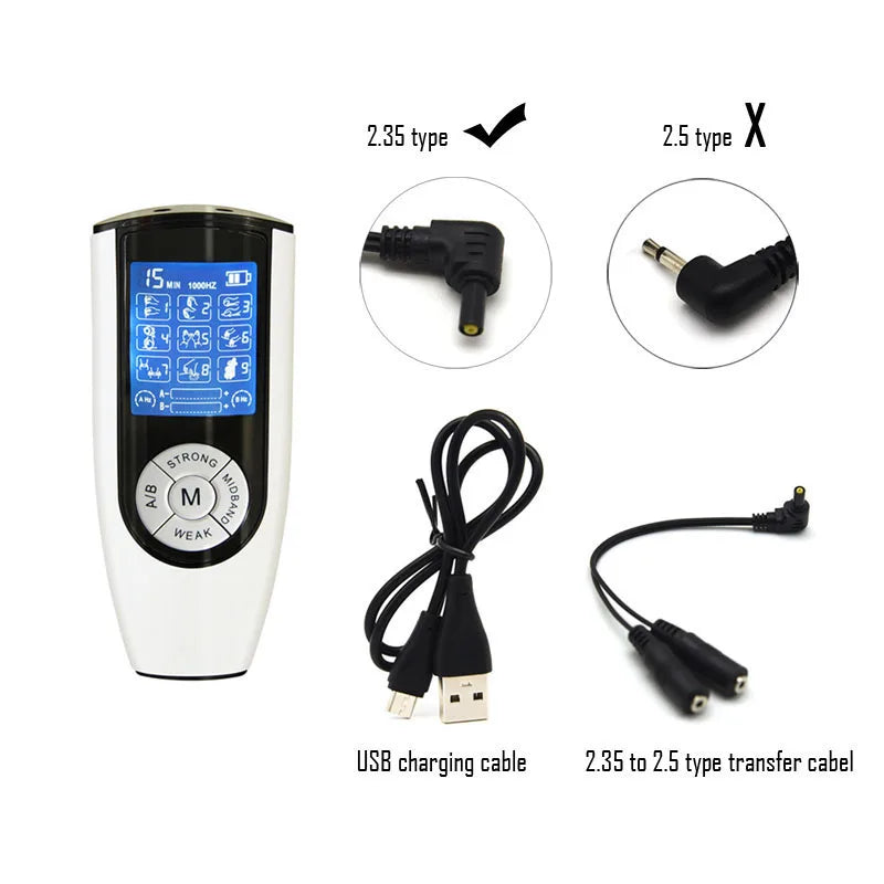 Bdsm Strong Electric Stimulation Massage Power Therapy Box Machine USB Charging Electro Shock Dual Output Host,Sex Medical Tools