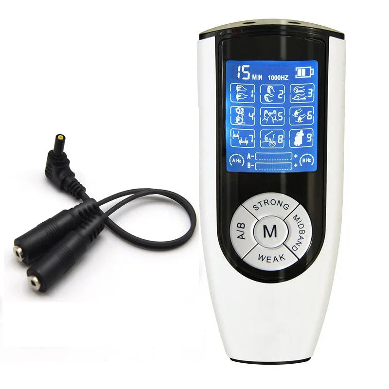 Bdsm Strong Electric Stimulation Massage Power Therapy Box Machine USB Charging Electro Shock Dual Output Host,Sex Medical Tools
