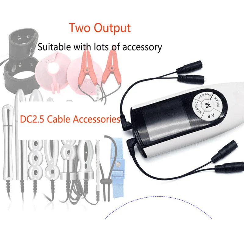 Bdsm Strong Electric Stimulation Massage Power Therapy Box Machine USB Charging Electro Shock Dual Output Host,Sex Medical Tools