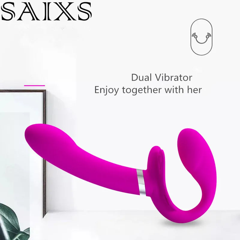 Silicone Dildo Dual Vibrator Couple Sex Toys Strap on Dildo Lesbian G-spot Flirting Penis Anal vibrator