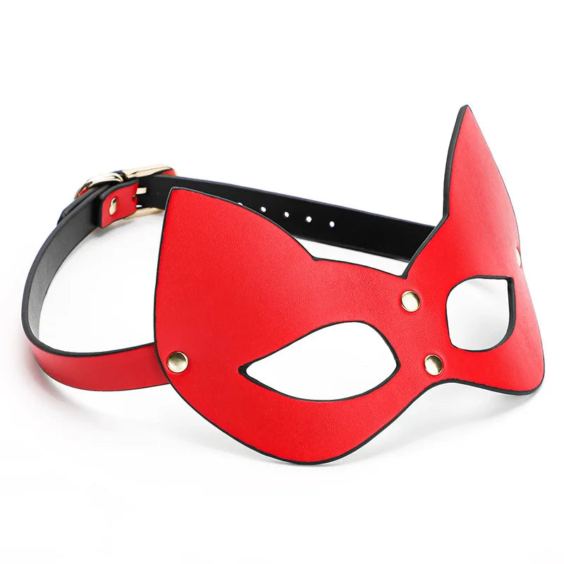 BDSM Mask Sex Toys For Women Bondage Restraints Leather Sexy Cosplay Rabbit Cat Ear Bunny Mask Masquerade Party Face Cosplay