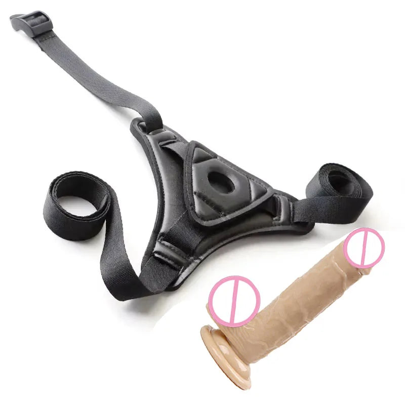 Adjustable Strap On Harness with Realistic Suction Cup Dildo, Pegging Strap-on Panties Set for Women Men Couples, Multiple Sizes