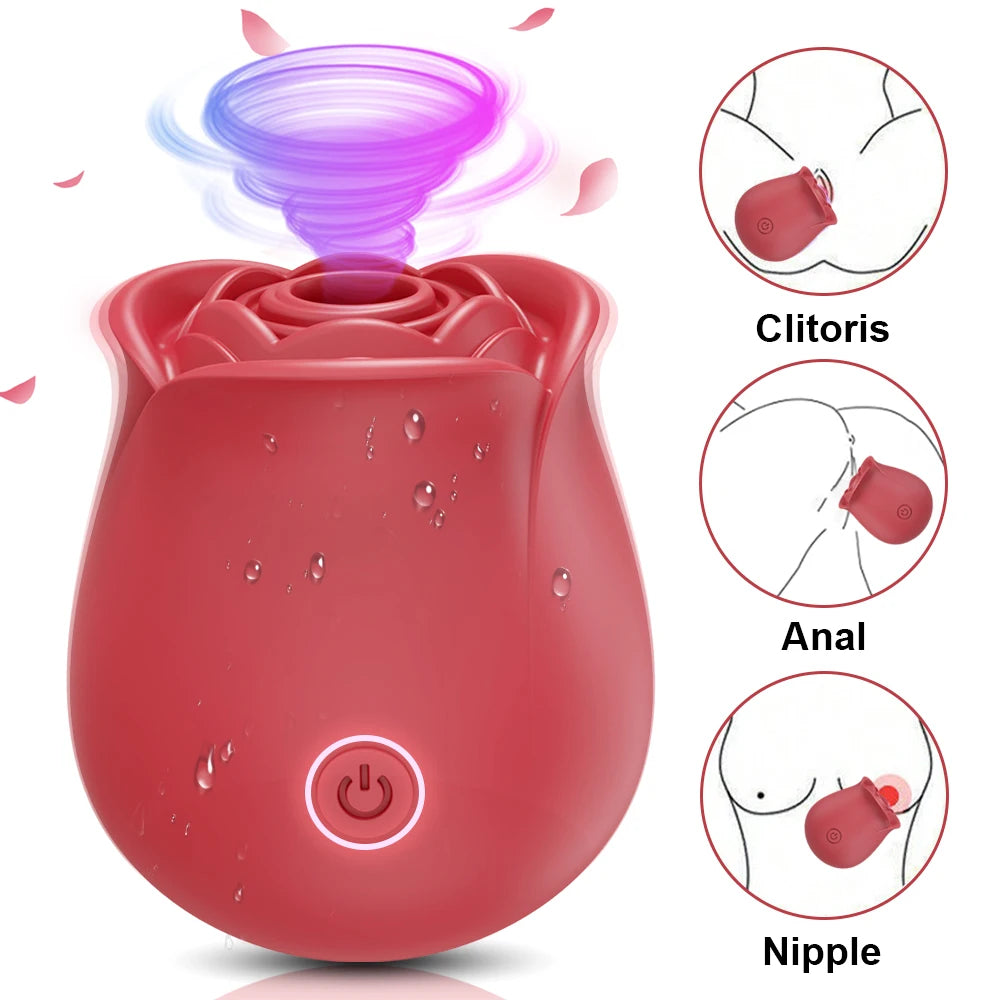 Sex Toys Rose-Sucking Vibrator for Women Nipple Clitoral Massager Stimulator Masturbator Adult Products Vibration Adult Toys
