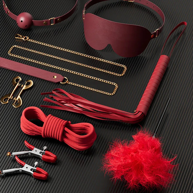 BDSM Props Set of12 High-end Women's Breast Clips Handcuffs Whips Couples Bundled and Trained Adult Sex Utensils Sex Toys Kits