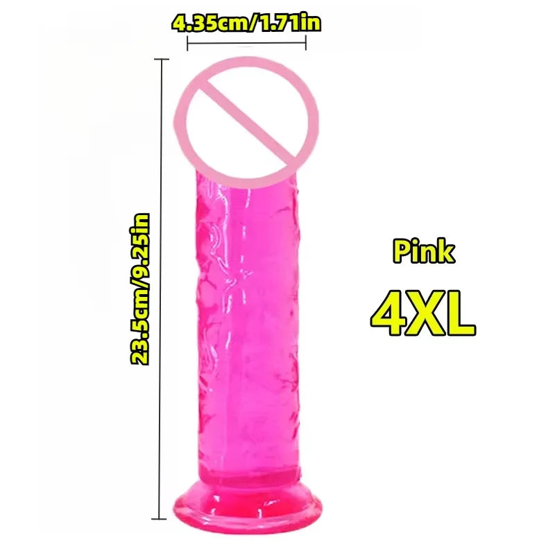 Super Cheap 7 Sizes 5 Colors Realistic Soft Jelly Dildo Suction Cup Adult Sex Toy for Women and Men Vaginal and Anal Masturbator