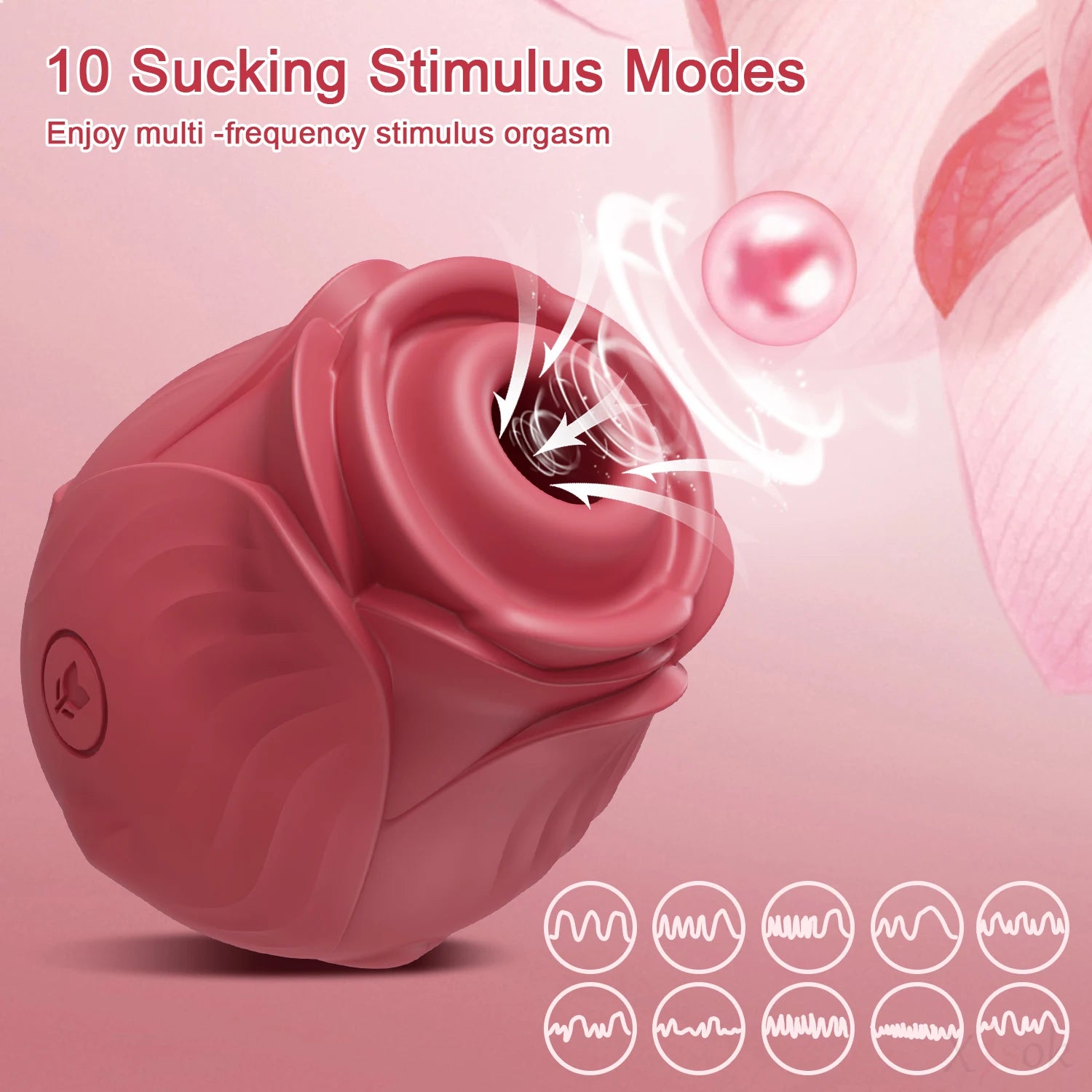 Rose-Toy Clitoris Sucking Vibrator Suction Cup Vacuum Nipple Clitoral Stimulator Female Adult Sex Toy Couple Masturbation Device