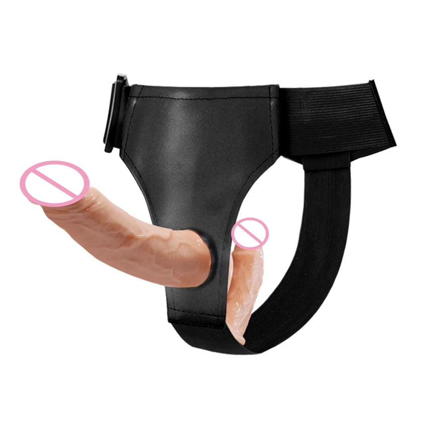 Strap On Dildo Double Penis Dual Ended Strapon Ultra Elastic Harness Belt  Adult Sex Toys for Woman Couple Anal Soft Dildos 18