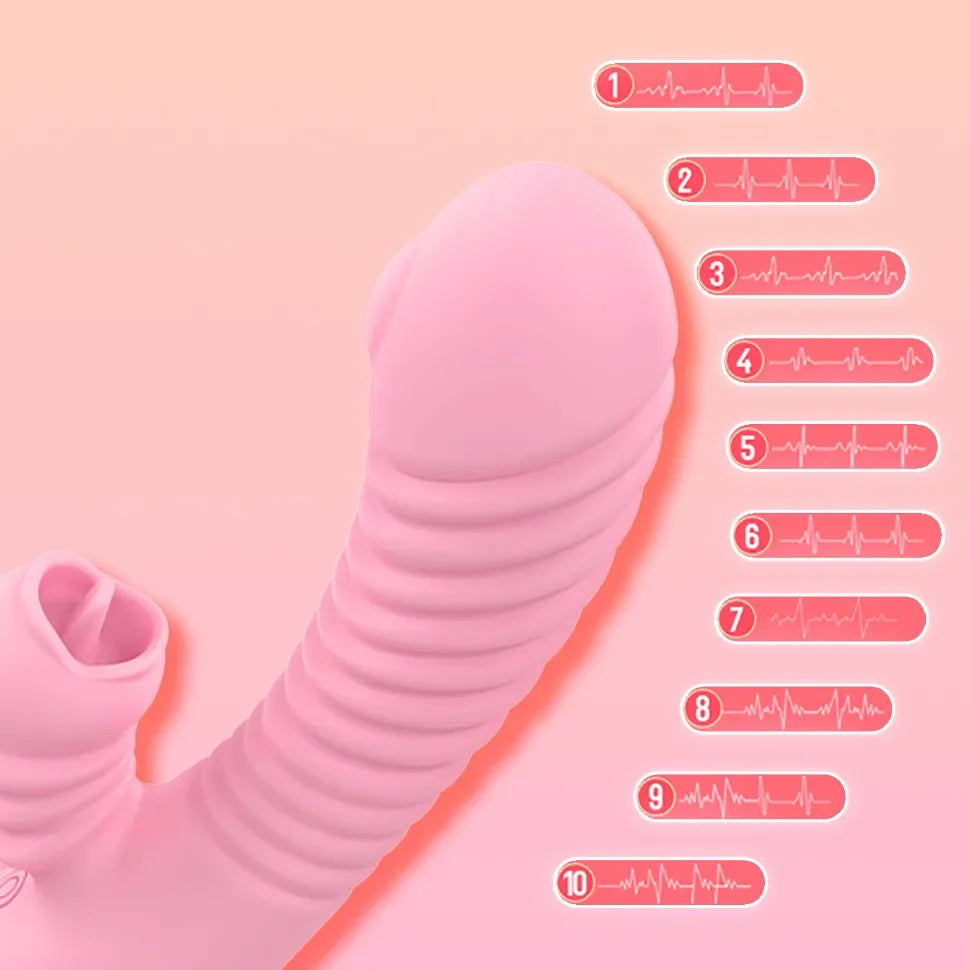 Licking Vibrator Sex Toys for Women Rabbit Dildos Powerful Vibration G-Spot & Clitoral Stimulator Female Sex Machine Adult