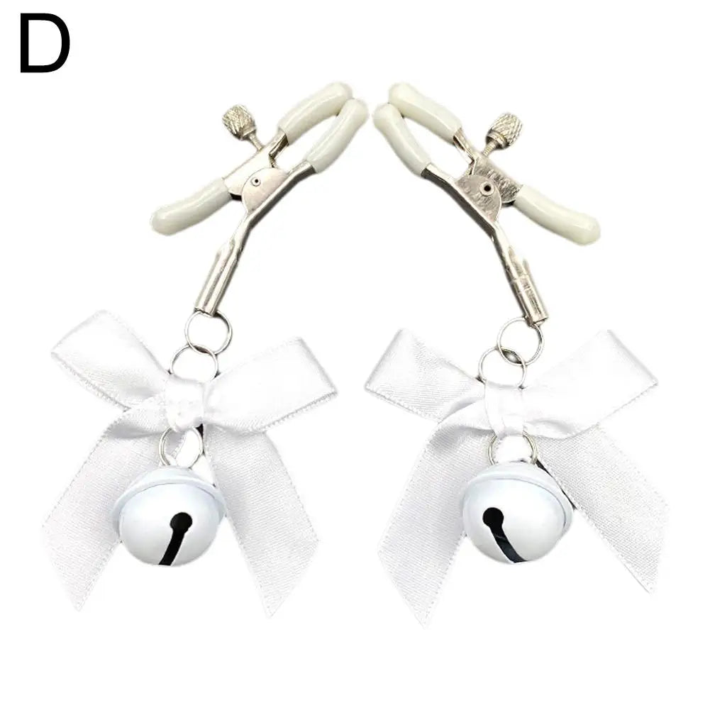 Sexy Bow Adjustable Nipple Clamp Breast Small Bell Adult Fetish Flirting Teasing Sex Toys For Couples Flirting Sex Toy