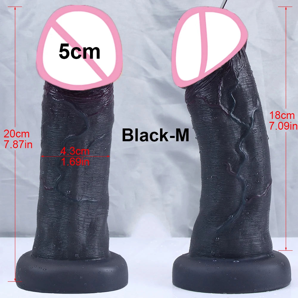 Realistic Dildos Dark Big Glans Soft Penis Dick Adults Vagina Anal Sex Toys Cock Suction Cup Faloimetaor Sexyshop For Women Man