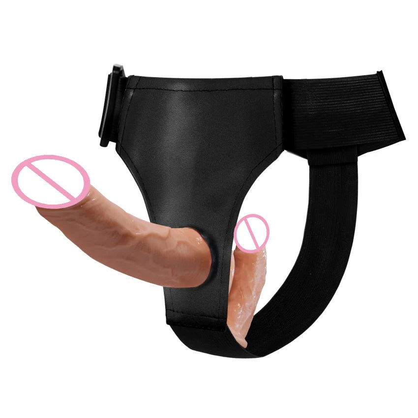 Strap On Wearable Penis Double-Ended G-Spot Dildo for Lesbian Soft Silicone Vagina Anus Massager Couples Sex Toys Adult Products