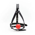 Exotic Accessories - Sex Flirting Mouth Gag Toy for Couples, Adult Erotic SM Leather Harness with Dribbling Soft Ball Mouth Plug