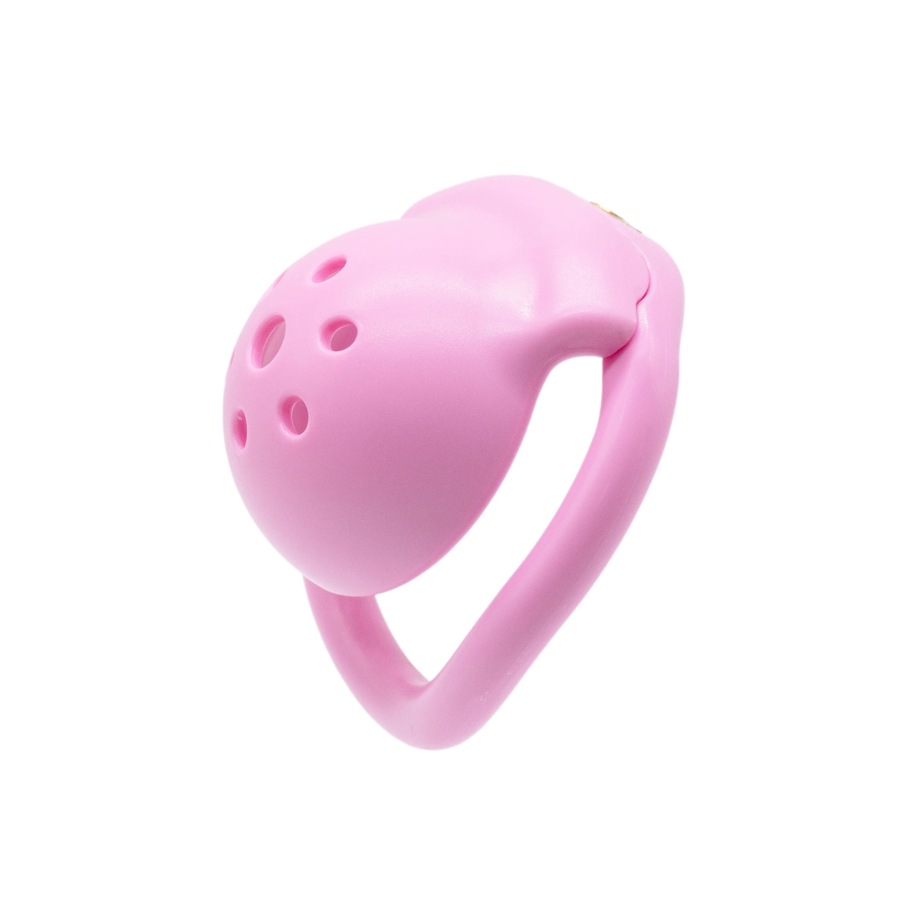 "Flat Chastity Cage with Embedded Lock - Male CB Device for BDSM Penis Restraint"
