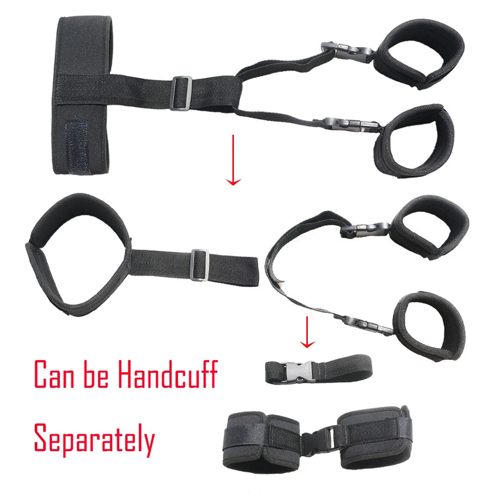 BDSM Adult Sex Toy Kits Sets for Sexy Games Bondage Mask Set Feather Handcuffs Ankle Cuff Restraints for Couple Sexual Aids 18+