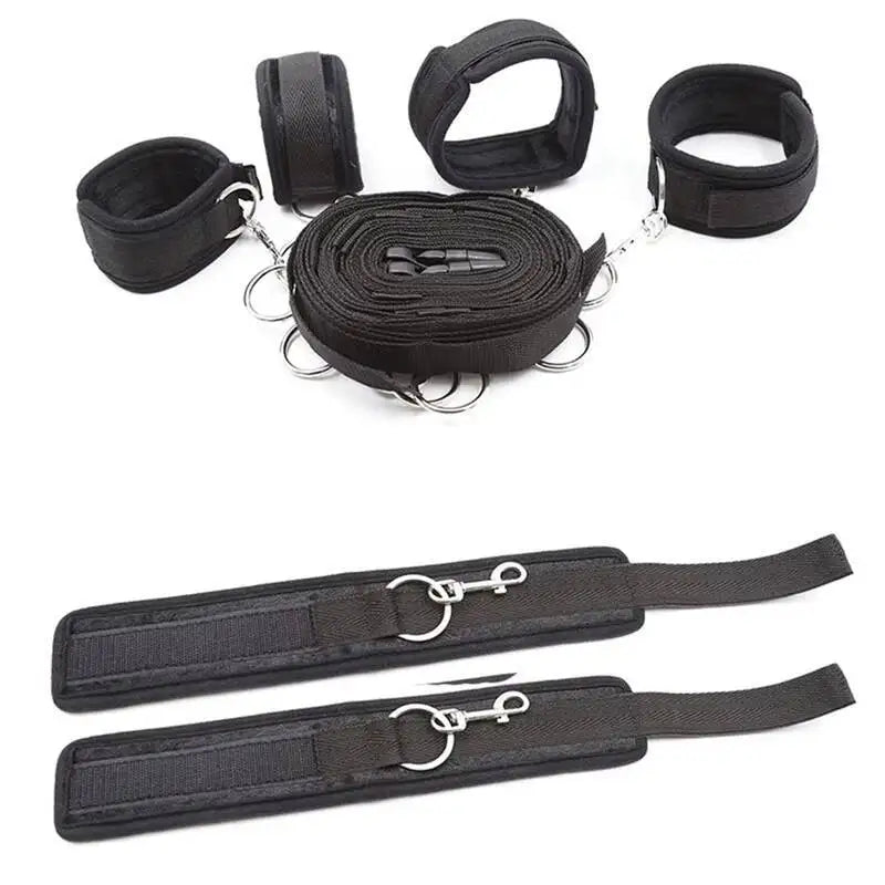 BDSM Bondage Handcuffs Sets SM Slave Bed Restraint Adult Erotic Game Sexytoys for Couples Best Bed Frame Sexually Active Couple