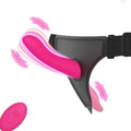 Strap-On Vibrating Dildo Adjustable Harness Vibrator with 10 Vibration Modes Wearable Harness Sex Toy for Female Couple Lesbians