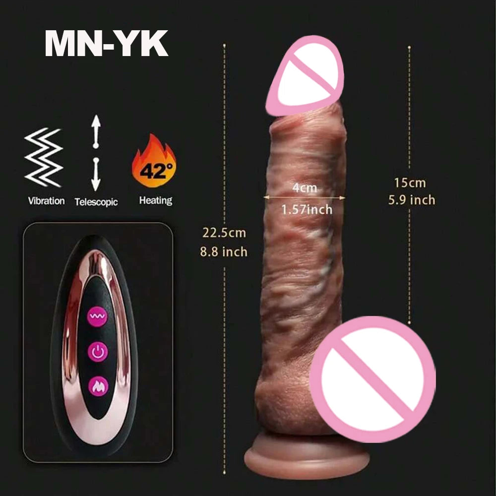 Realistic Remote Dildo Sex Toys Vibrator Women Adult Sexy Silicone Heating Big Penis G-Spot Telescopic Suction Stimulator Toy