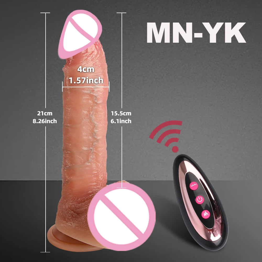 Realistic Remote Dildo Sex Toys Vibrator Women Adult Sexy Silicone Heating Big Penis G-Spot Telescopic Suction Stimulator Toy