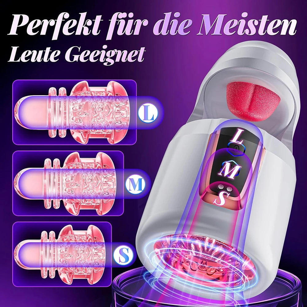 Sex Toys for Men Male Masturbator - Sex Toy with 10 Thrusting & Tongue Licking Modes Blowjob Sex Machine Stroker Penis Training