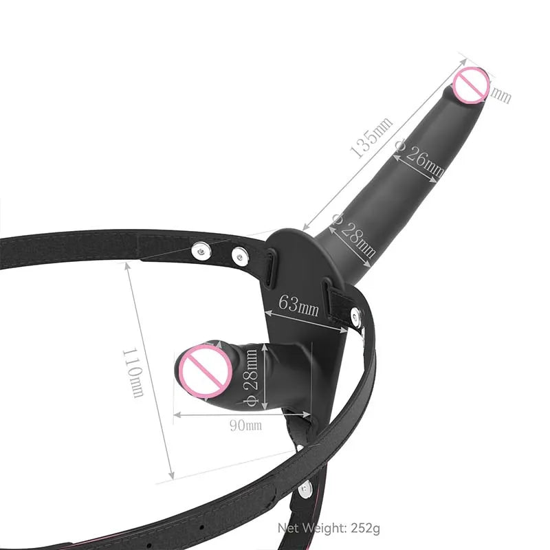 Strap On Wearable Double Penetration Cock G-Spot Dildo Panties for Lesbian Anus Vagina Massager Couples Sex Toys Adult Products