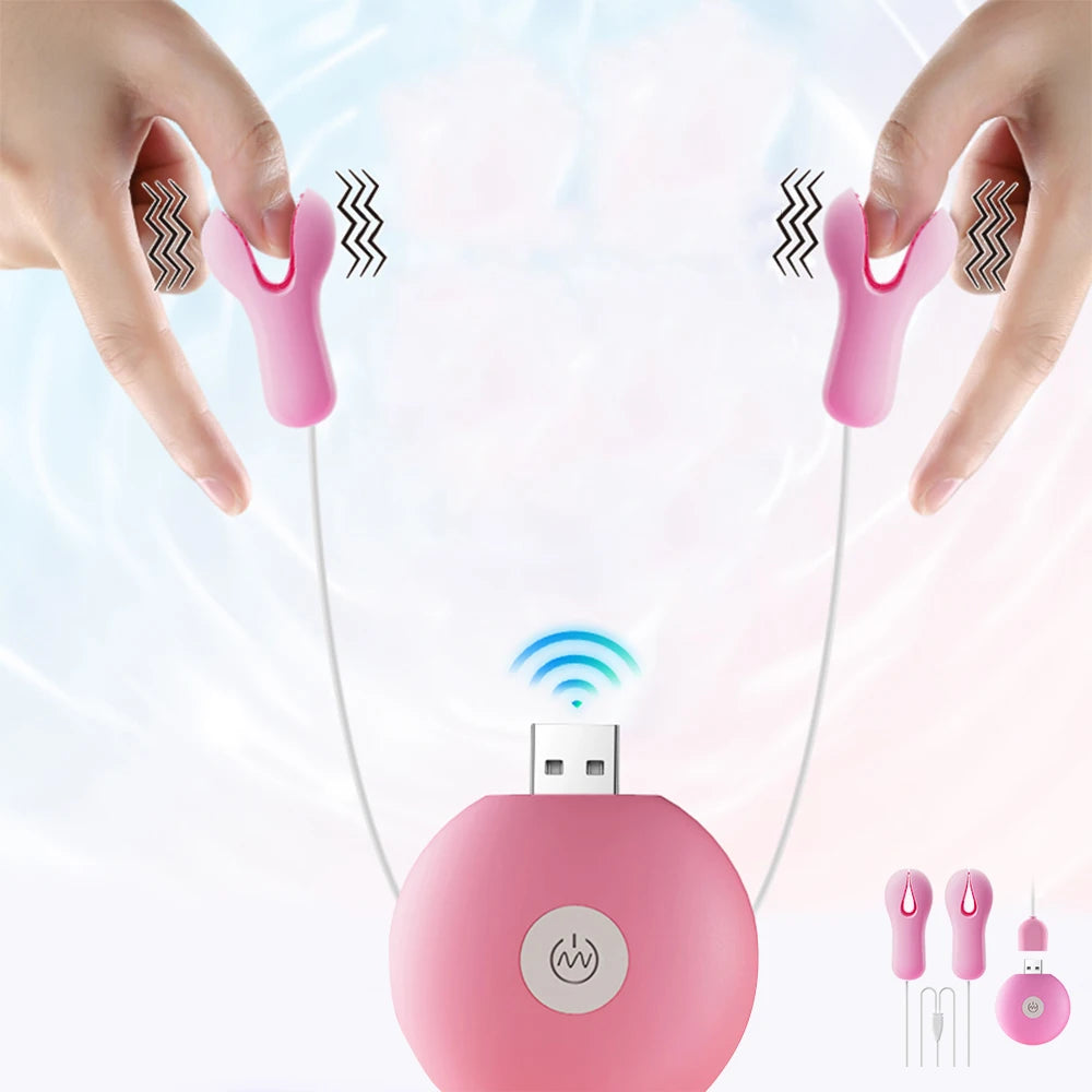 Sex Toy Electric Wearable Nipple Clip Vibrator Erotic Tease Nipple Breast Masturbator G-spot Massage Stimulator Female Adult Toy