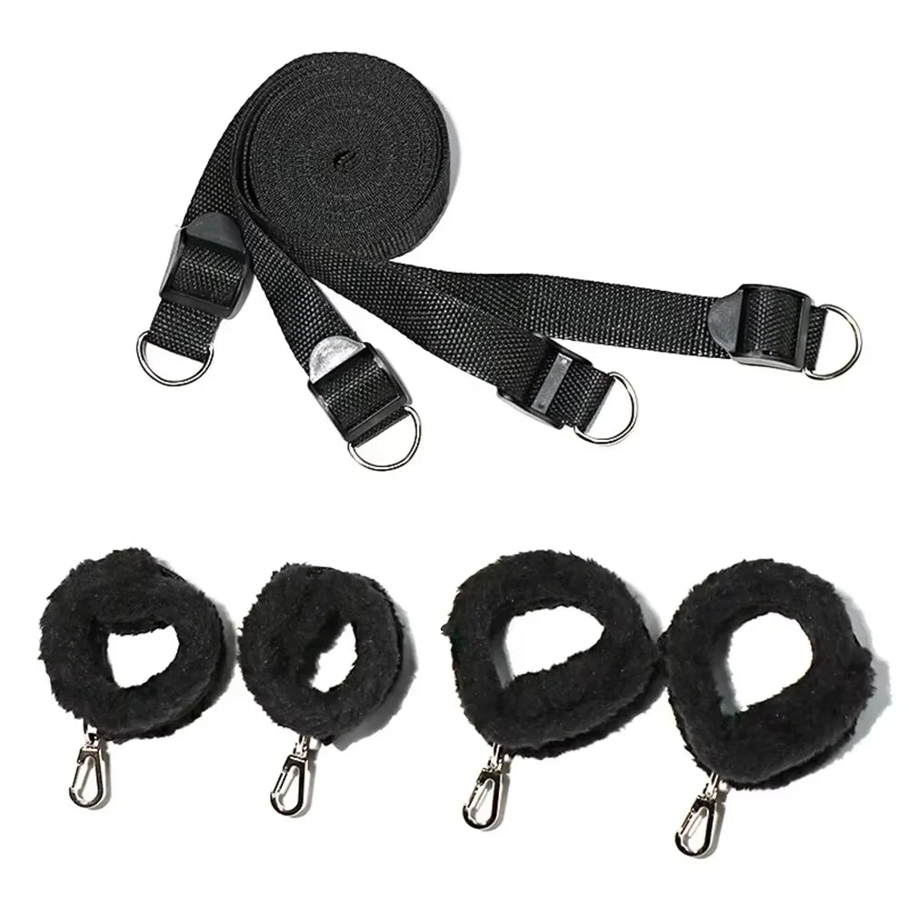 Sex Toys Bed Sex Bondage Kit Restraints Under Mattress Bed Bondage BDSM Set with Handcuff Ankle Cuffs Adult Game Toy for Couples