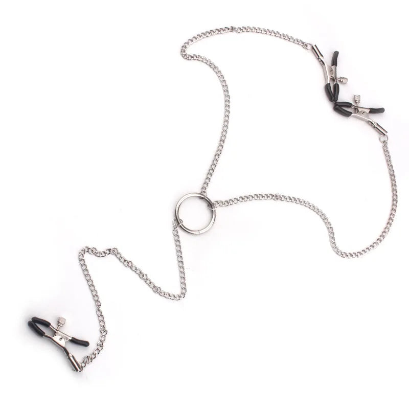 Adult Games Sexy Toys For Women Couples BDSM Bondage Fetish Collar Chain Collars Nipple Clamps Vagina Clitoris Sex Products 18+