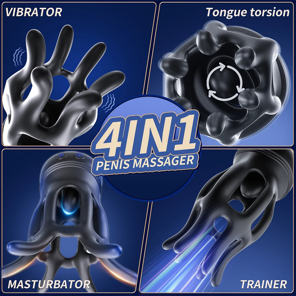 10 Frequency Vibrator Sex Toys For Men Male Masturbator Adult Toys Vibrator Glans Penis Training USB Charge Male Masturbator
