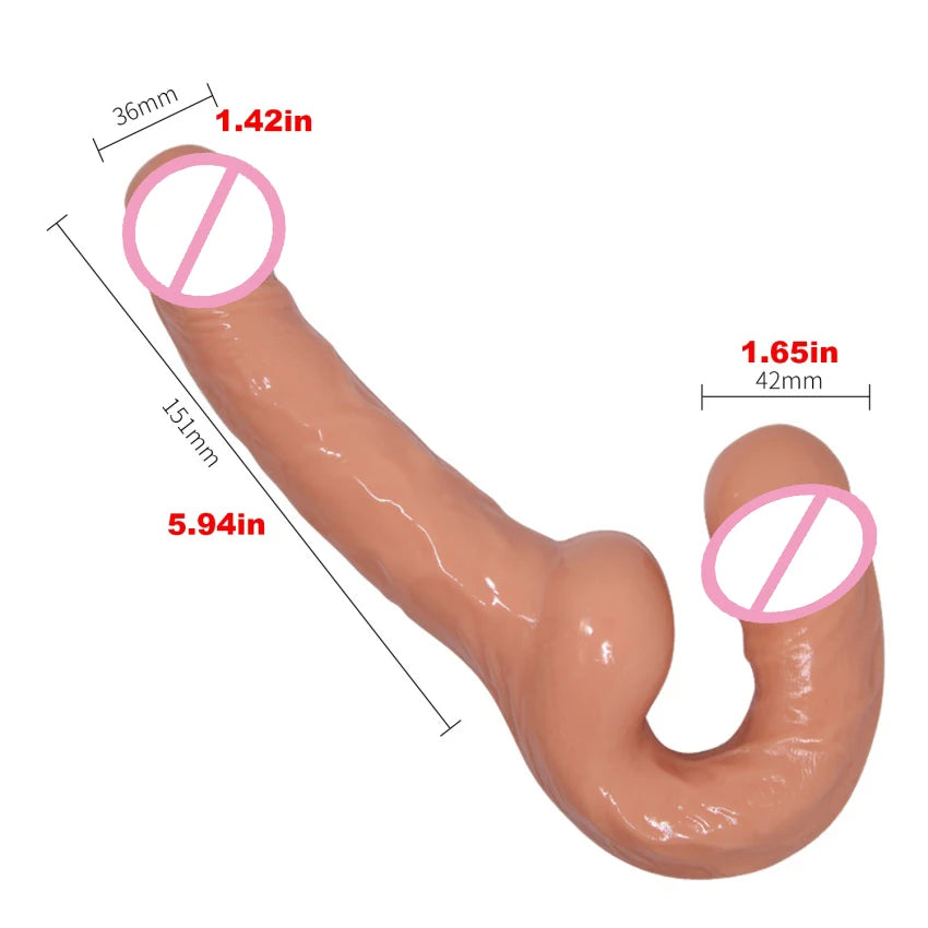 Strap On Wearable Penis Double-Ended G-Spot Dildo for Lesbian Soft Silicone Vagina Anus Massager Couples Sex Toys Adult Products