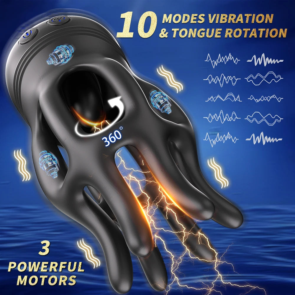 10 Frequency Vibrator Sex Toys For Men Male Masturbator Adult Toys Vibrator Glans Penis Training USB Charge Male Masturbator