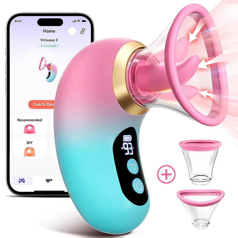 Adult Sex Toys Vibrator Masturbator  Sex Sucking Toys 3-speed Suction and 9-speed Tongue Blowing Toy SXSTQ001