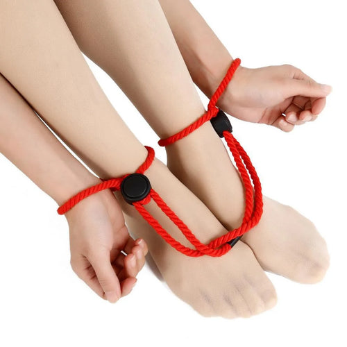 BDSM Adjustable Rope Handcuffs - Fetish Restraints Hand Shackles, Exotic Bondage Cuffs, Adult SM Game for Women Couples