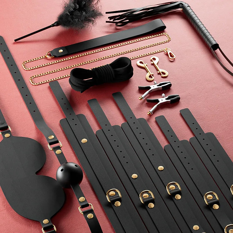 BDSM Props Set of12 High-end Women's Breast Clips Handcuffs Whips Couples Bundled and Trained Adult Sex Utensils Sex Toys Kits