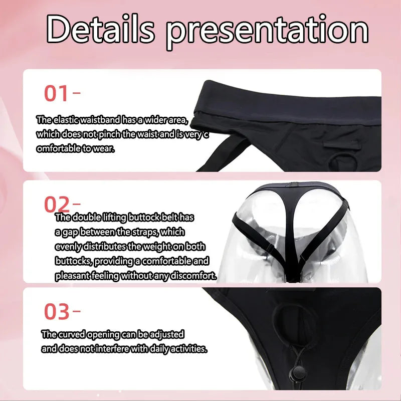 Silicone Strap On Dildo Panties, Realistic Harness Underwear with Removable Dildo for Women Lesbian Couples, Adjustable Strap-on