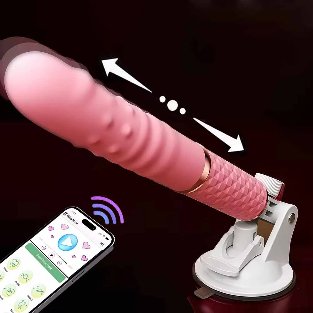 Sex Machine Telescopic Dildo Vibrator Thrusting Retractable Pussy G Spot Clitoral Anal Stimulation Sex Toys For Women