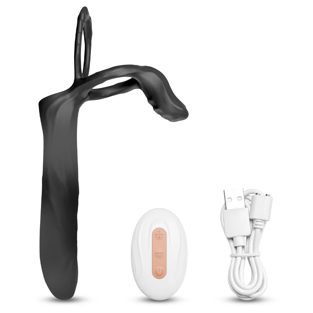 Strap On Penis Butt Plug Anal Dildo Sex Toys with Vibrating Cock Ring,Penis Sleeve Male Remote Control Vibrators Couple Sex Toys