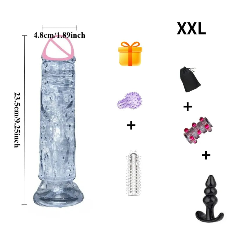 Adult Sex Toys Dildo Adults Fun Jelly Dick Suction Cup Pussy Butt Plug Anal Masturbator Realistic Dildos Safer Sex Products 18+