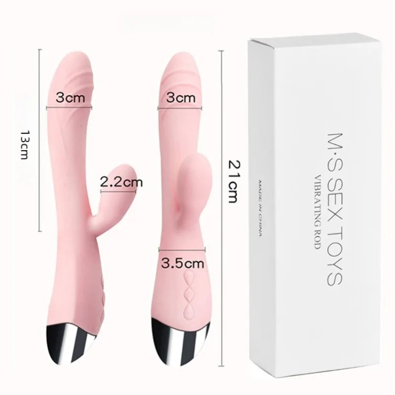 Female Massage Vibrator Sex Toys for Woman Adult Double G-Spot Bibrator Waterproof Clit Stimulator Dildo Vibrator for Adult