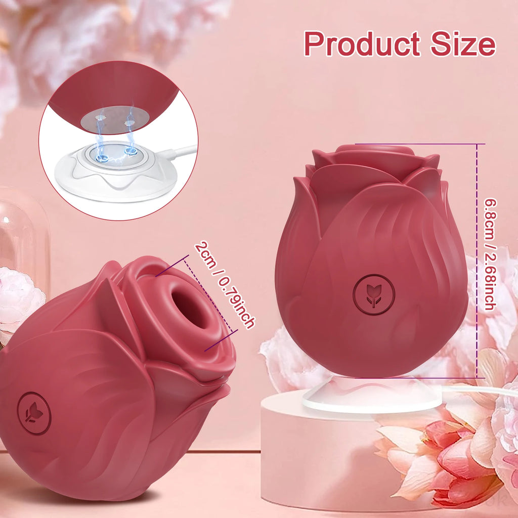 Rose-Toy Clitoris Sucking Vibrator Suction Cup Vacuum Nipple Clitoral Stimulator Female Adult Sex Toy Couple Masturbation Device