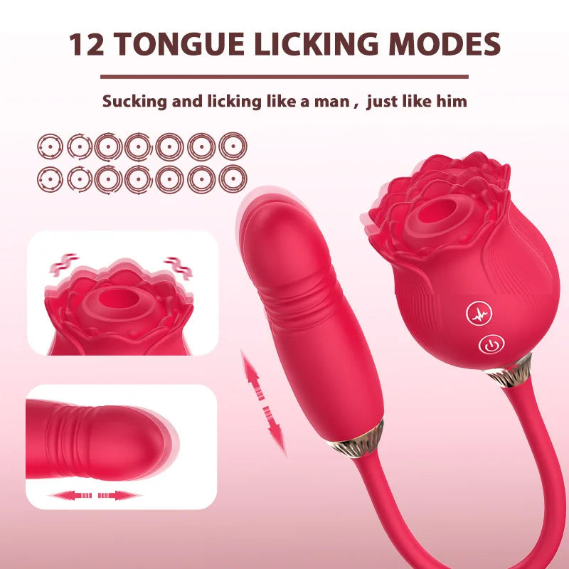 Sex Toys for Women Rose Sucking Vibrator 12 Modes Vibrating Clit Sucker Nipple Blowjob Clitoris Stimulation Female Masturbation