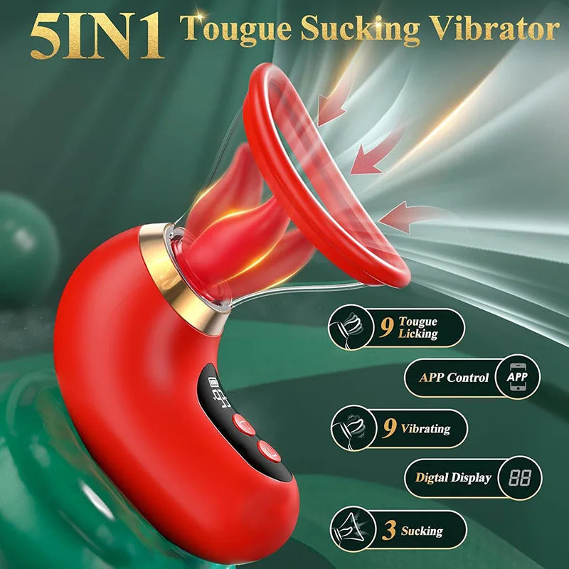 Adult Sex Toys Vibrator Masturbator  Sex Sucking Toys 3-speed Suction and 9-speed Tongue Blowing Toy SXSTQ001