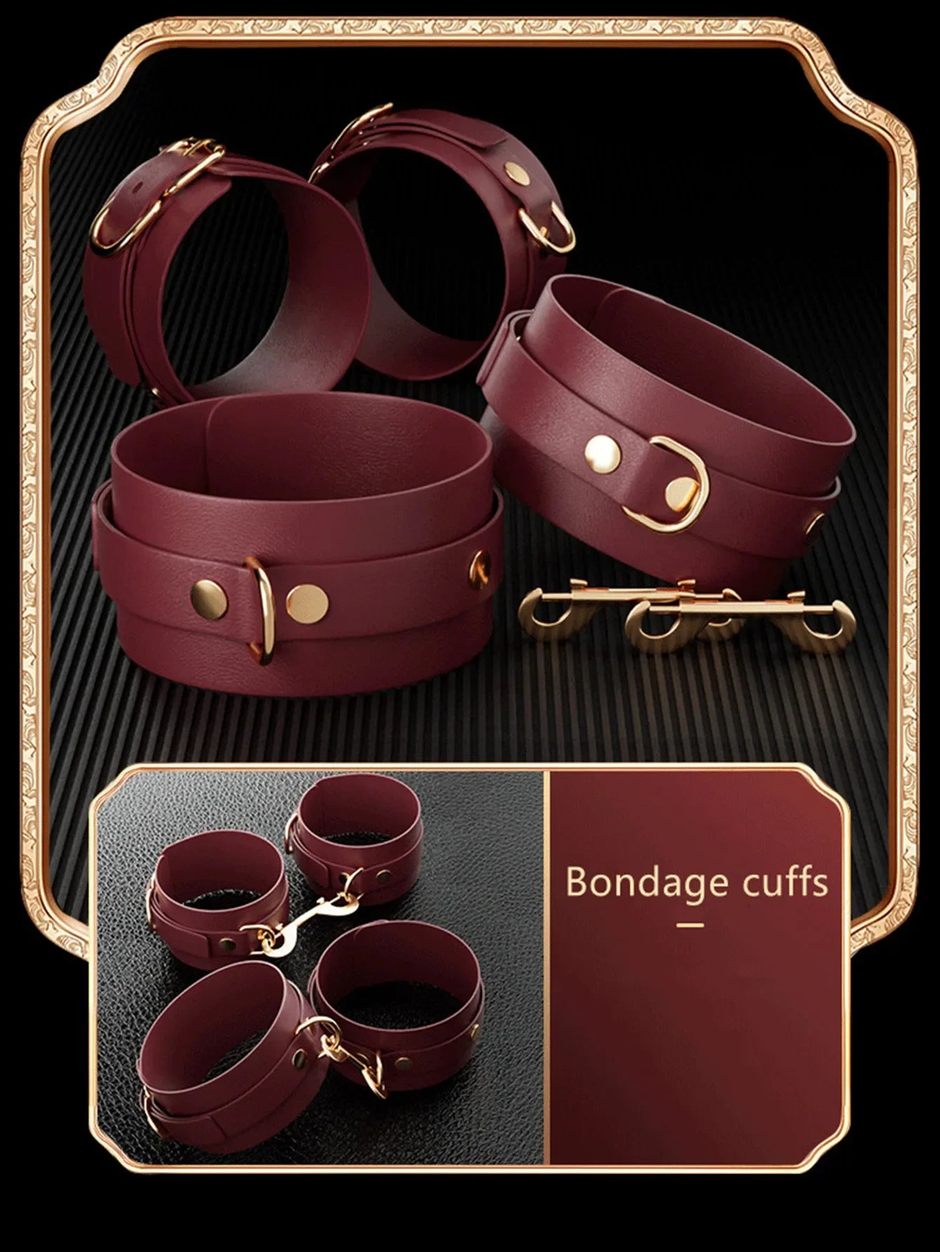 Sexy BDSM exotic toys, leather plush sexy binding and binding bag set, jokes, whips, butt plugs, female toys, nipple clips, porn