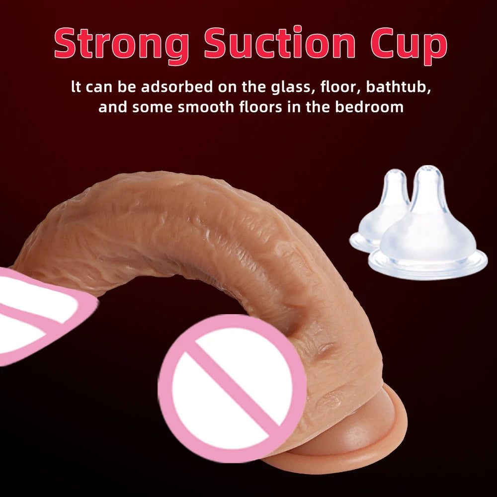 Strap On Realistic Dildo Female Silicone Soft Real Peins Suction Cup Big Cock Dildio Dick Adults Sex Toys For Women Masturbation