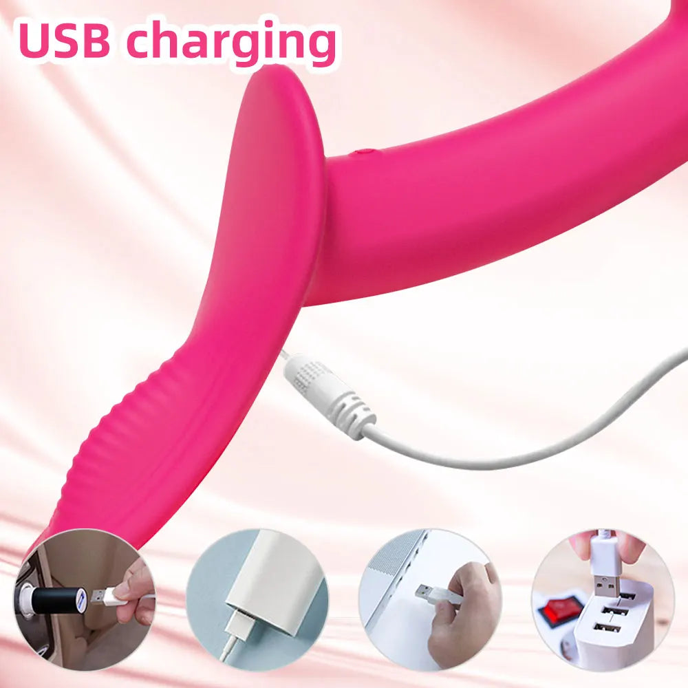 Strap-On Vibrating Dildo Adjustable Harness Vibrator with 10 Vibration Modes Wearable Harness Sex Toy for Female Couple Lesbians