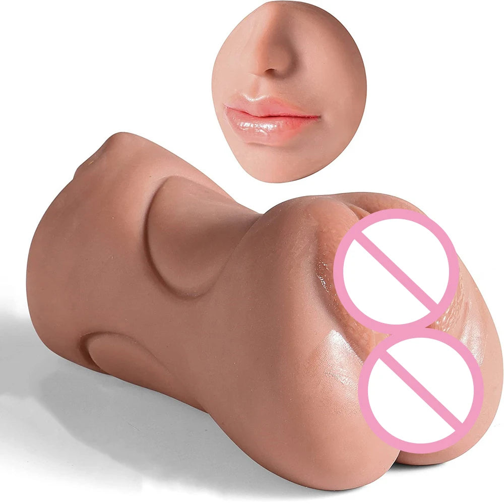 3 IN 1 Sex Toys Masturbation For Men Deep Throat Artificial Real Pussy Oral Male MasturbatorBlowjob Realistic Rubber Vagina 18