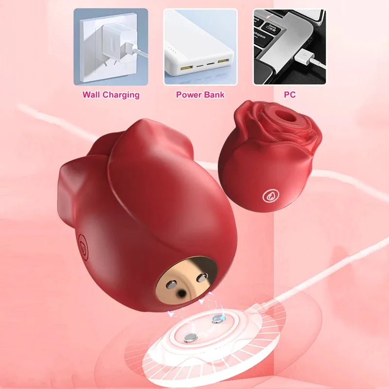 Red Rose Toy Simulation Vibrator for Women Powerful Sucking Vibrators 10 Mode G Spots Vaginal Clitoral Massager Nipple Sexy Toy