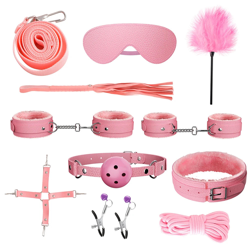 BDSM Adjustable Straps Bed Restraints Sex Bondage Kit For Couple Handcuffs Ankle Cuffs With Bondage Set SM Adult Games Sex Toys