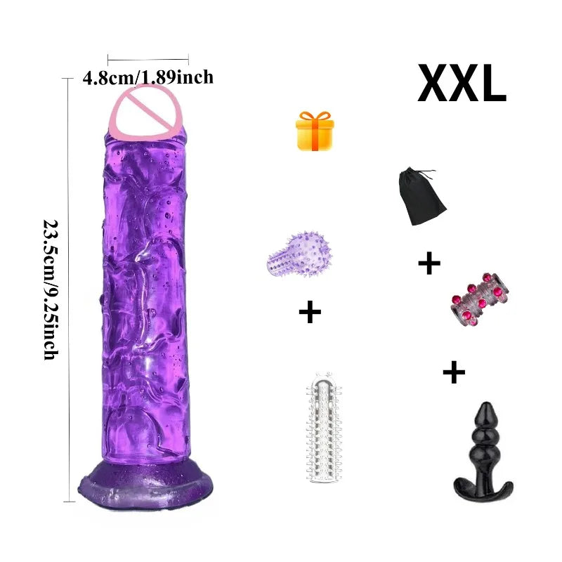 Adult Sex Toys Dildo Adults Fun Jelly Dick Suction Cup Pussy Butt Plug Anal Masturbator Realistic Dildos Safer Sex Products 18+