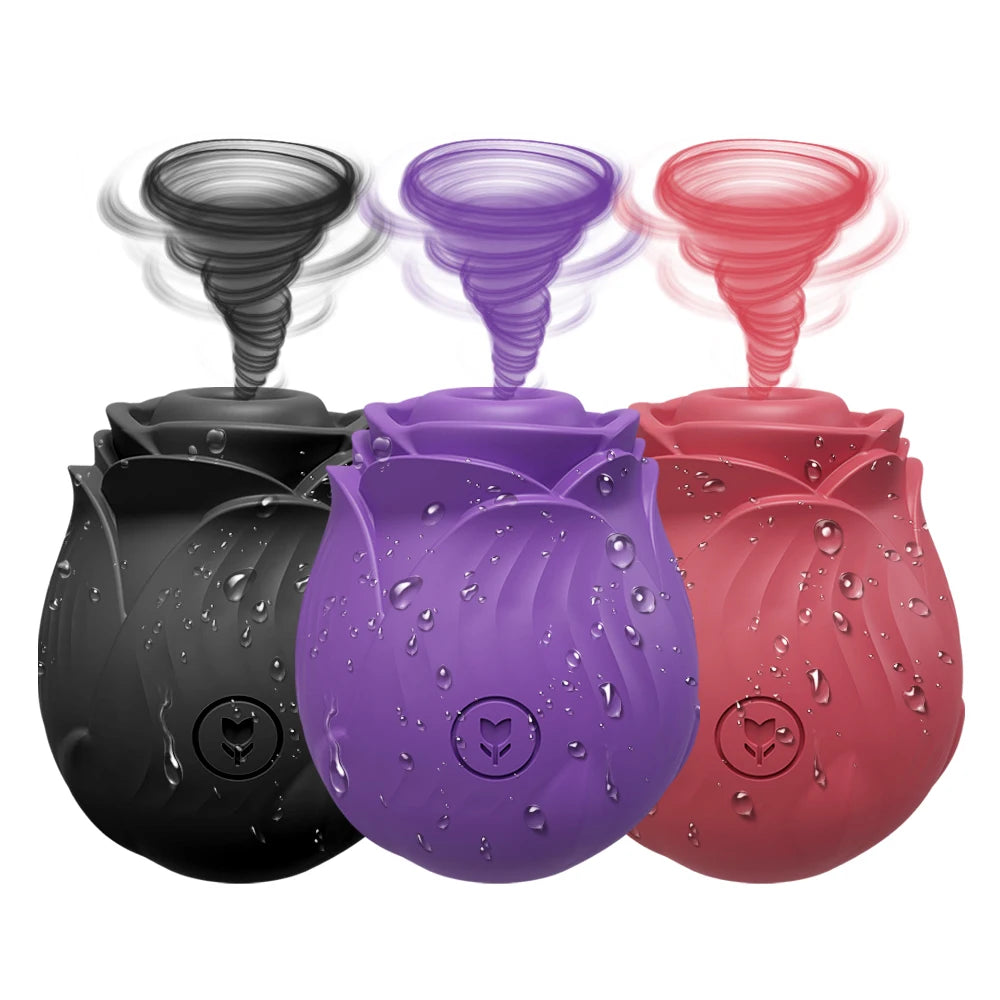 Rose-Toy Clitoris Sucking Vibrator Suction Cup Vacuum Nipple Clitoral Stimulator Female Adult Sex Toy Couple Masturbation Device